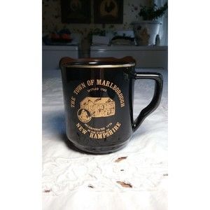 Vintage Town of Marlborough NH Buntingware Moustache Mug